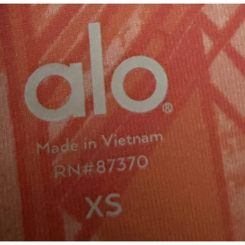 ALO YOGA GUAVA INDIO RIBBED GODDESS LEGGING ORANGE GRAY COLOR SIZE XS